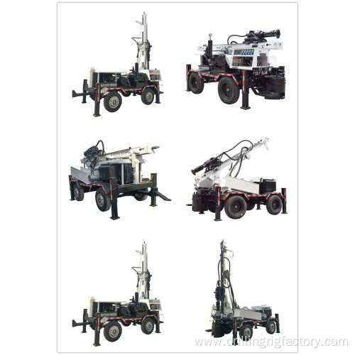 200m 250m Hydraulic Trailer Water Well Drilling Rig